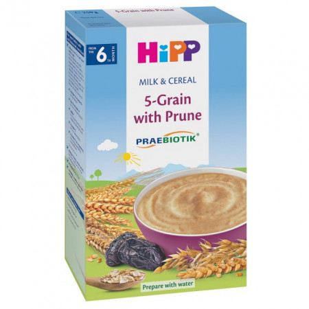 HIPP MLEČNA INSTANT KAŠA 5 ŽITARICA I SUVA ŠLJIVA 250G