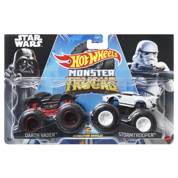 Hot Wheels Monster Truck Set 2 Masini Scara 1 La 64 Darth Vader Si Stormtrooper
