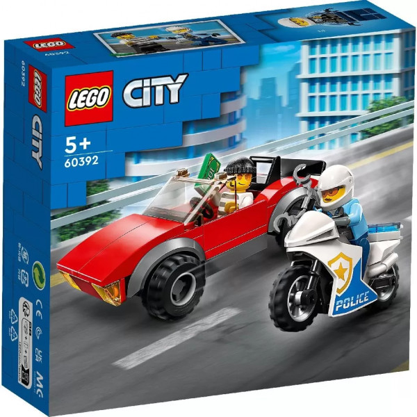 LEGO City Politist Pe Motocicleta In Urmarirea Unei Masini 60392