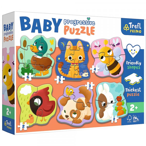 Puzzle Trefl Primo Baby Progressive Animalele