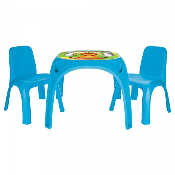 Set Masuta Cu 2 Scaune Pentru Copii Pilsan, King Table Blue