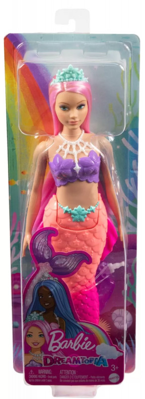 Barbie Dreamtopia Papusa Sirena Cu Par Roz Si Coada Corai