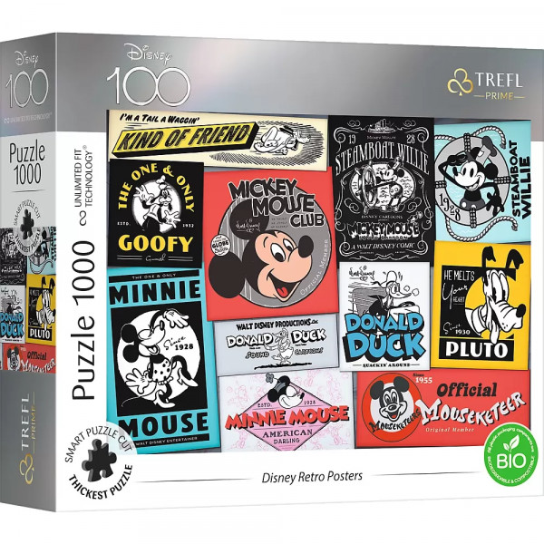 Puzzle Trefl Uft 1000 Disney 100 Posterele Retro