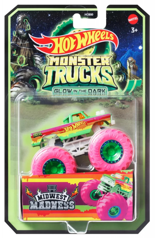 Hot Wheels Monster Truck Glow In The Dark Masinuta Midwest Madness Scara 1:64