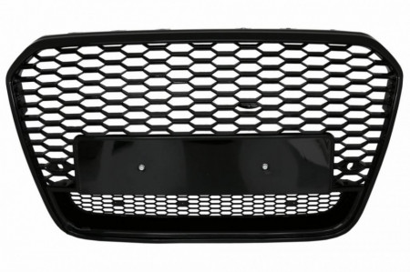 Grila Bara Fata compatibil cu Audi A6 C7 4G 2011-2014 RS6 Design Negru Lucios