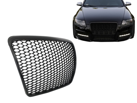 Grila Centrala compatibil cu AUDI A6 4F2 C6 (2004-2011) RS Design Negru Lucios