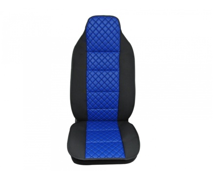 Husa scaun compatibila camion MERCEDES, textil negru cu piele ecologica albastra