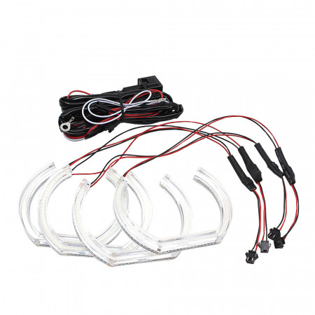 Kit Angel Eyes SMD DTM compatibil cu BMW Seria 3 E92, E93 2005-2012, 2X105mm + 2X120mm