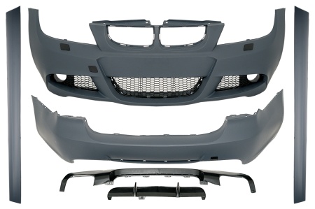 Kit Exterior compatibil cu BMW Seria 3 E90 2005-2008 M-Technik Design cu Praguri Laterale