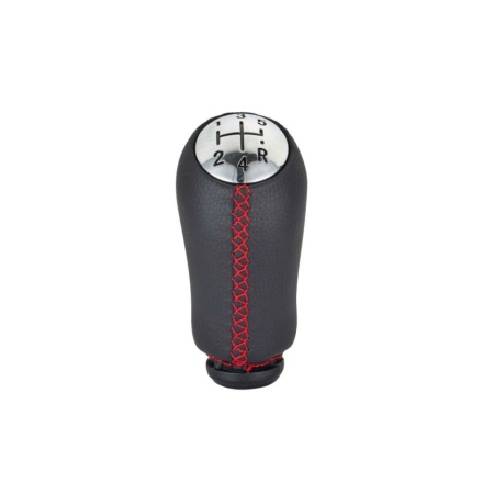 Nuca schimbator Dacia Logan 2004-2012, imbracat in imitatie piele, cusatura rosie, 5 viteze
