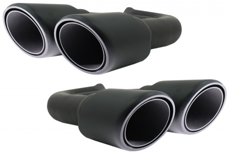 Ornamente Evacuare compatibil cu Porsche Cayenne 92A V6 2010-2014 GTS Design Matte Black