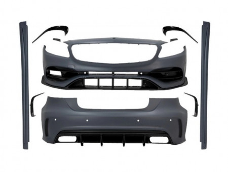 Pachet Exterior Complet compatibil cu Mercedes A-Class W176 2012-2018 Facelift A45 Design