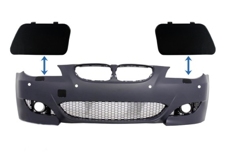Set Capace Spalatoare Faruri Bara Fata compatibil cu BMW Seria 5 E60 2003-2010 M5 Look