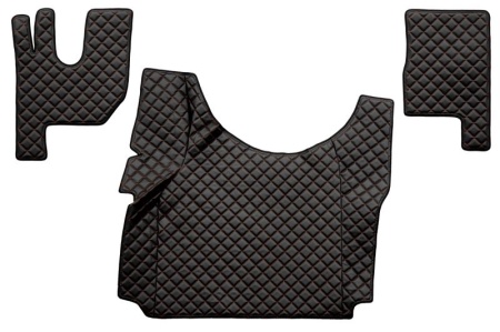 Set covorase camion, piele ecologica compatibil cu RENAULT T 2014-> Negru cusatura rosie
