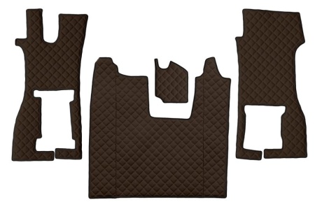 Set covorase camion, piele ecologica compatibil cu Scania L,P,G,R,S 2016-> maro AUTOMAT, cu scaun pliabil