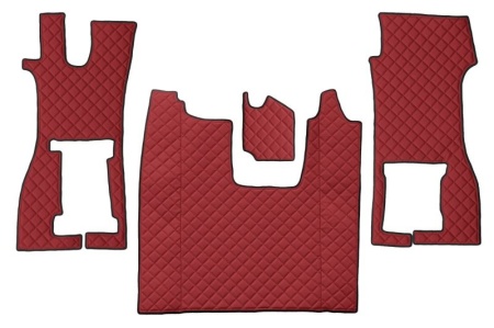 Set covorase camion, piele ecologica compatibil cu Scania L,P,G,R,S 2016-> Rosu AUTOMAT, cu scaun pliabil