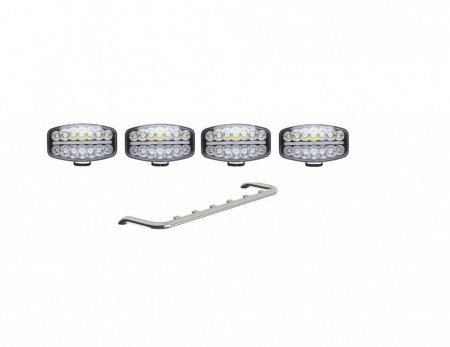 Bara din inox proiectoare pentru cabina, compatibil camioane DAF, cu 4 proiectoare incluse FL7880DM