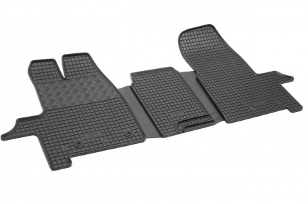 Covorase auto cauciuc Ford Transit Custom 2013-2018, 3 locuri, RIGUM