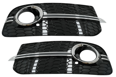 Grile Laterale compatibil cu Audi Q5 SUV 8R Facelift 2012-2016 RS Design Negru Lucios Crom