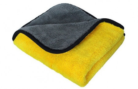 Laveta auto microfibra pentru lustruit 30cm x 40cm - galbena cu gri