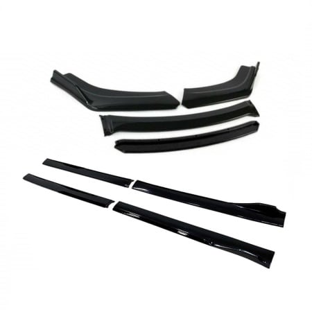 Pachet exetrior aero universal, prelungire bara fata si praguri laterale negru cu buza neagra