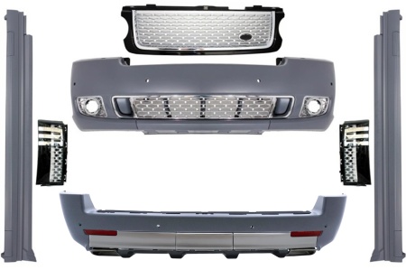 Pachet Exterior Autobiography Design compatibil cu Land Range Rover Vogue L322 2002-2012 Grile Negru Argintiu