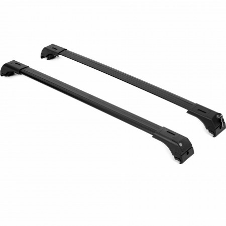 Set 2 bare portbagaj transversale compatibil VW PASSAT B8 2015->, culoare negru, prindere pe bare longitudinale integrate