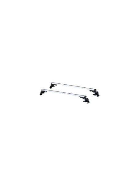 Set 2 bare portbagaj transversale universale compatibil cu automobile fara bare longituninale sau prindere fixa, lungime 120 cm, aluminiu, 2 adaptoare incluse