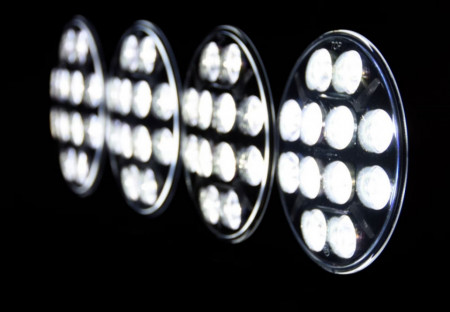Set 4 Proiectoare cu led camion faza lunga si pozitie, diametru 228mm, 12V-24V, pozitie cu leduri alb sau portocaliu