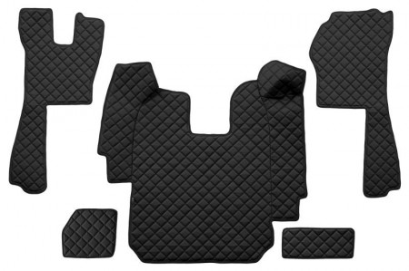 Set covorase camion, piele ecologica compatibil cu SCANIA R pana in 2010 Negru, AUTOMAT