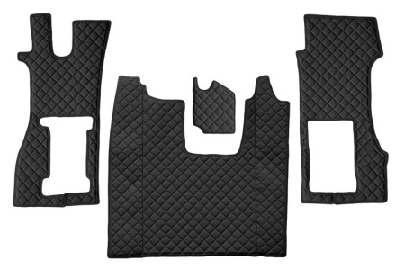Set covorase camion, piele ecologica Scania R 2016-> NEGRU AUTOMAT, cu scaun pneumatic pentru pasager