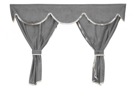 Set perdele cabina camion, universal compatibil cu MAN, culoare gri