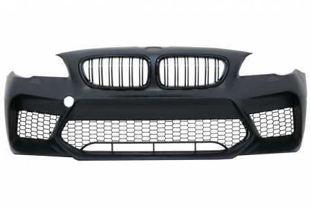 Bara Fata Echipata cu Grile Centrale compatibila cu BMW Seria 5 F10 F11 (2011-2017) M5 G30 Design Fara PDC