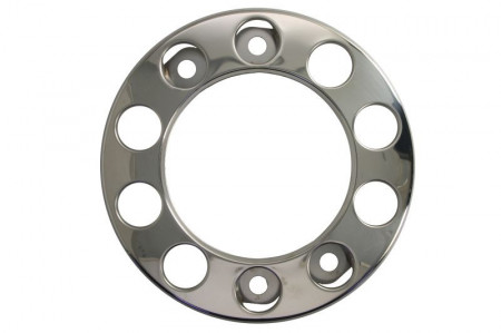 Capac roată față, material: oțel inoxidabil, număr de găuri: 10, diametru jantă: 22,5 inch, diametru: 434 mm, gol