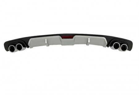Difuzor bara spate universal , RACE A1 Design, negru mat / gri si catadioptru reflectorizant