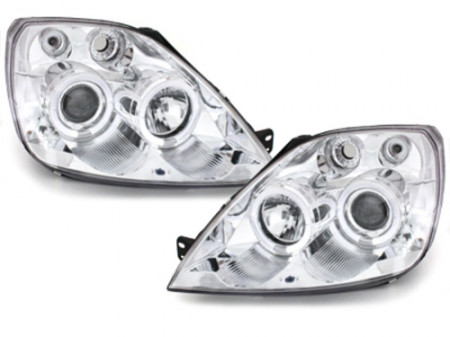 Faruri compatibil cu Ford Fiesta MK6 (05.2002-08.2005) Angel Eyes Crom