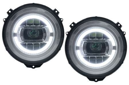 Faruri Full LED compatibil cu MERCEDES G-Class W463 (2005-2017) Crom Facelift 2018 Design cu Dynamic Start Up