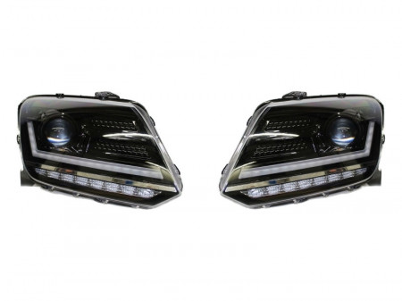 Faruri Osram LED DRL compatibil cu VW Amarok 2010-up Semnal Dinamic Secvential Negru