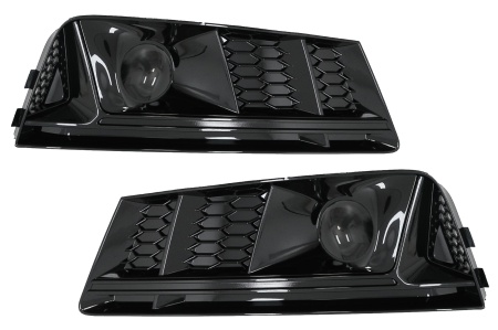 Grile Laterale compatibil cu Audi A4 B9 Sedan Avant 2016-2018 RS4 Desing Negru