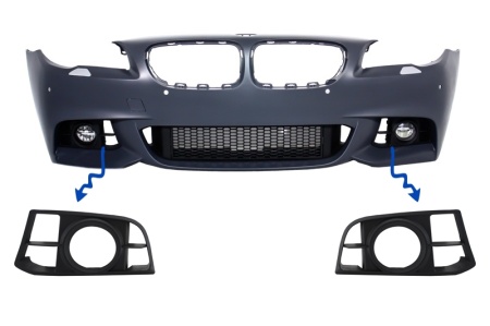 Grile Laterale Ornament Proiectoare BMW Seria 5 F10 F11 NON-LCI LCI Desing compatibil cu bara fata M-Technik Design
