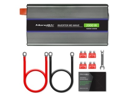 Invertor de tensiune Qoltec Monolith de la 12V la 230V 1000/2000w