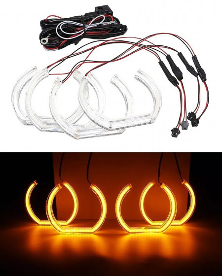 Kit Angel Eyes Galben LED DTM compatibil cu BMW Seria 3 F30 2011-2018, Seria 4 F36 2013->