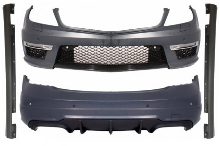 Pachet Exterior compatibil cu Mercedes C-Class W204 2007-2015 Facelift C63 Design