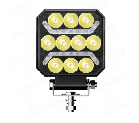 Proiector cu led, lumina alba si pozitie rosie si portocalie, 12-24V, dim. 101x101x37mm, 15W