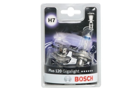 Set 2 Becuri Auto Halogen H7 +120% Bosch Gigalight Plus 120% 12V 55W