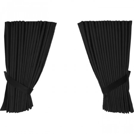 Set 4 perdele pentru camion, universal compatibile Renault, culoare negru, material sintetic
