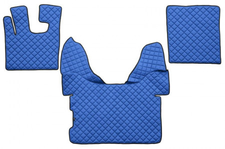 Set covorase camion, piele ecologica compatibil cu DAF XF105 2005-2012, XF106 2012-> Albastru, AUTOMAT