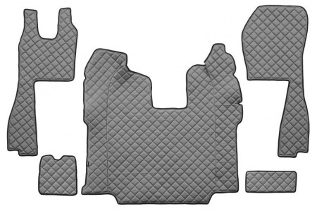 Set covorase camion, piele ecologica compatibil cu SCANIA R 2010-2016 Gri, AUTOMAT, scaune normale