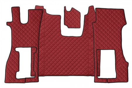Set covorase camion, piele ecologica compatibil cu SCANIA R 2016-> Rosu, AUTOMAT, scaun pasager pneumatic