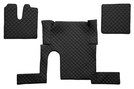 Set covorase camion, piele ecologica compatibile cu Man TGX 2006-> Manual, Negru cu un sertar